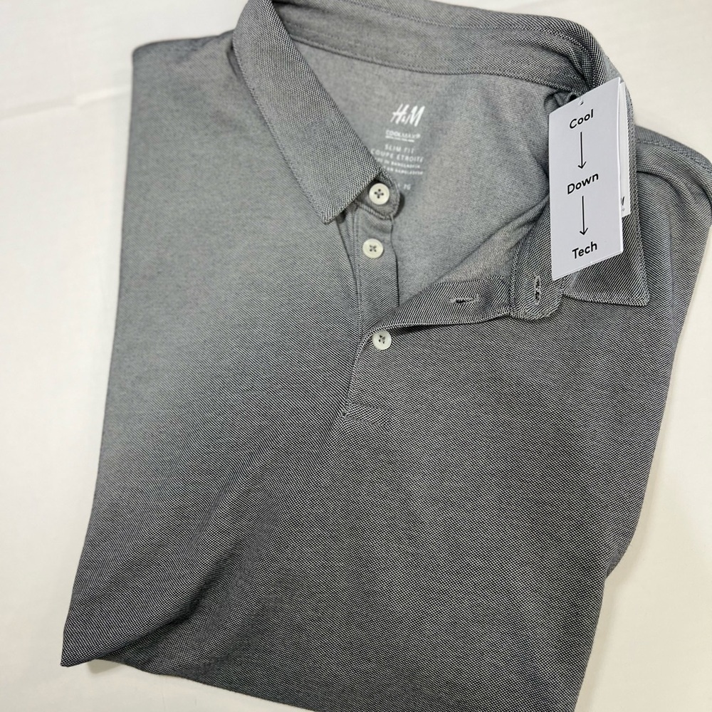 H&M Gray Polo Shirt Classic Style